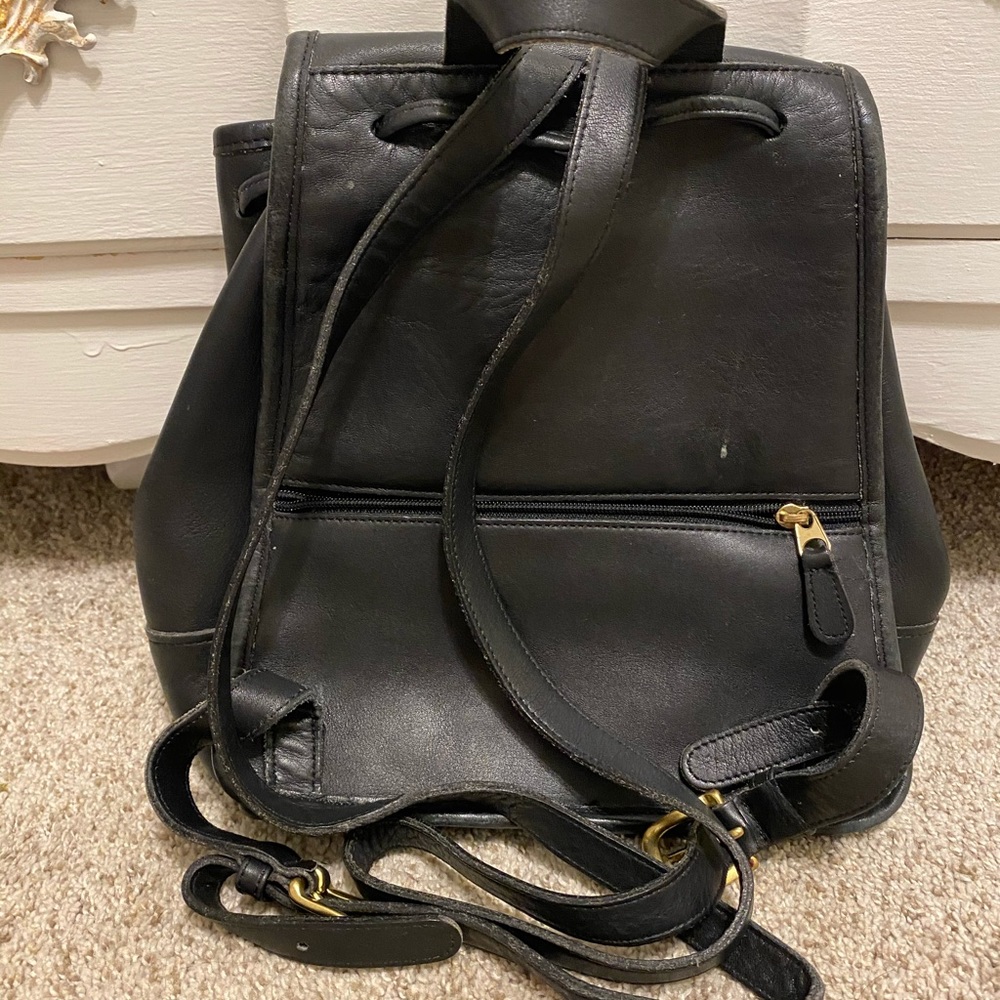 Coach vintage navy leather backpack